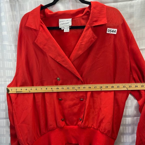 ANDREA GAYLLE WOMEN BLOUSE COLOR RED SIZE 18 LONG SLEEVE - Picture 8 of 12